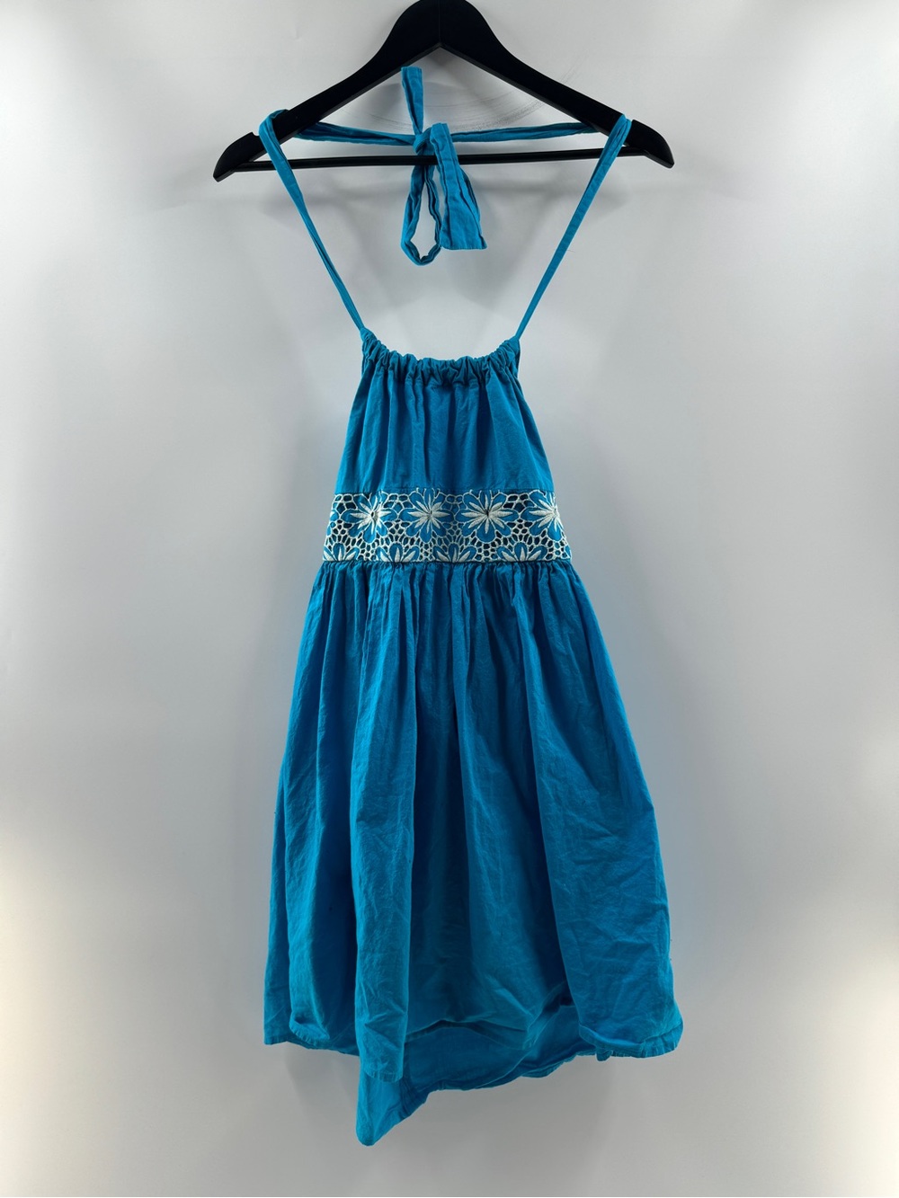 Charlotte Russe Teal Boho Embroidered Halter Dress – Women's Medium